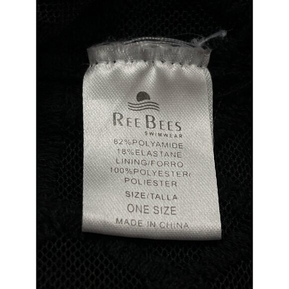 ReeBees Black Lace Womens Kimono Floral Embroidered Cardigan Duster Cover-Up OS - Picture 7 of 7